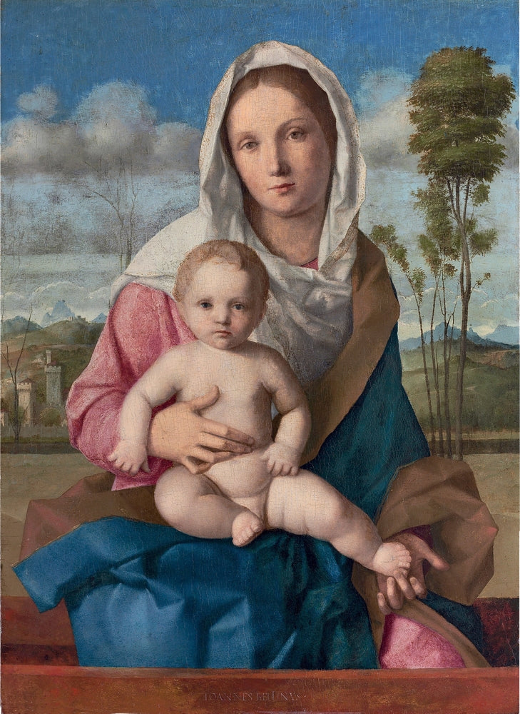 Madonna and Child in a landscape - by Giovanni Bellini