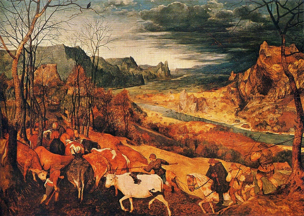 The Return of the Herd (November) - by Pieter Bruegel the Elder