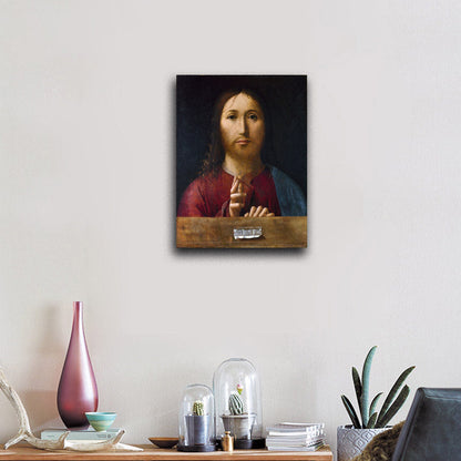 Christ Blessing - by Antonello da Messina