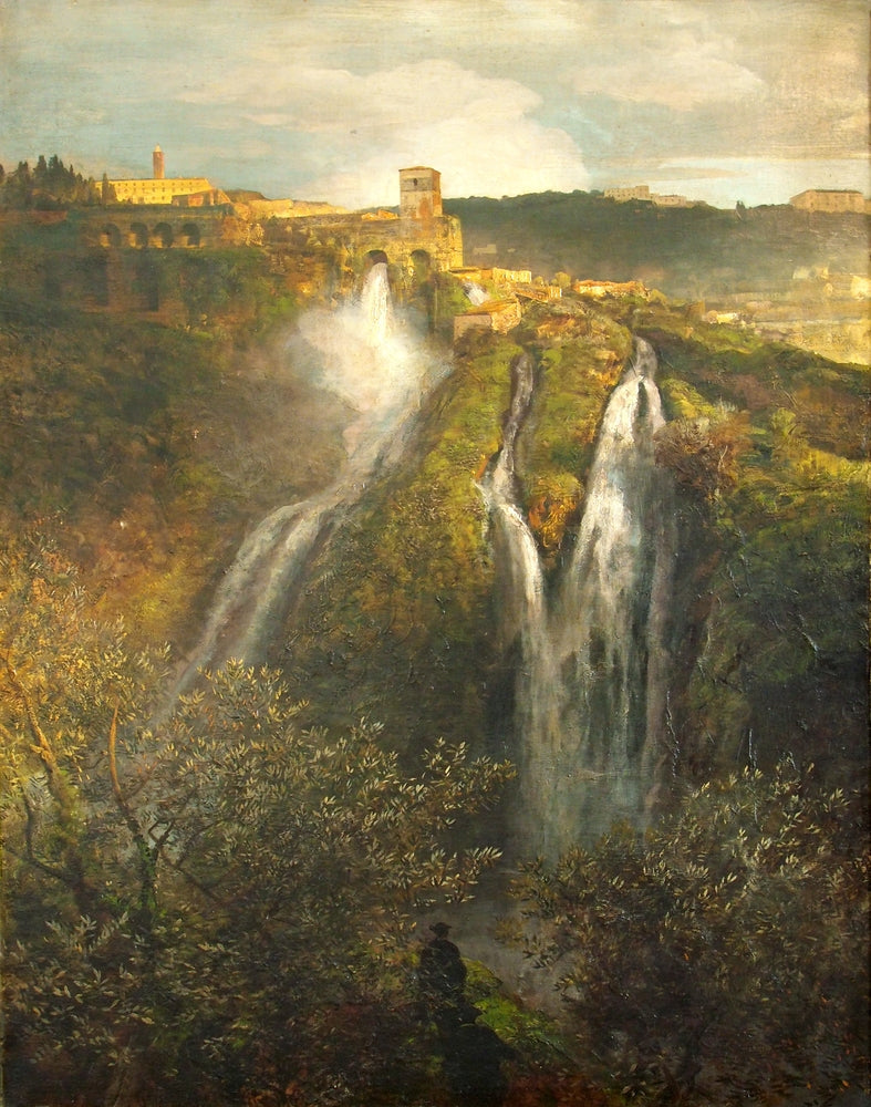 Wasserfälle bei Tivoli - by Oswald Achenbach