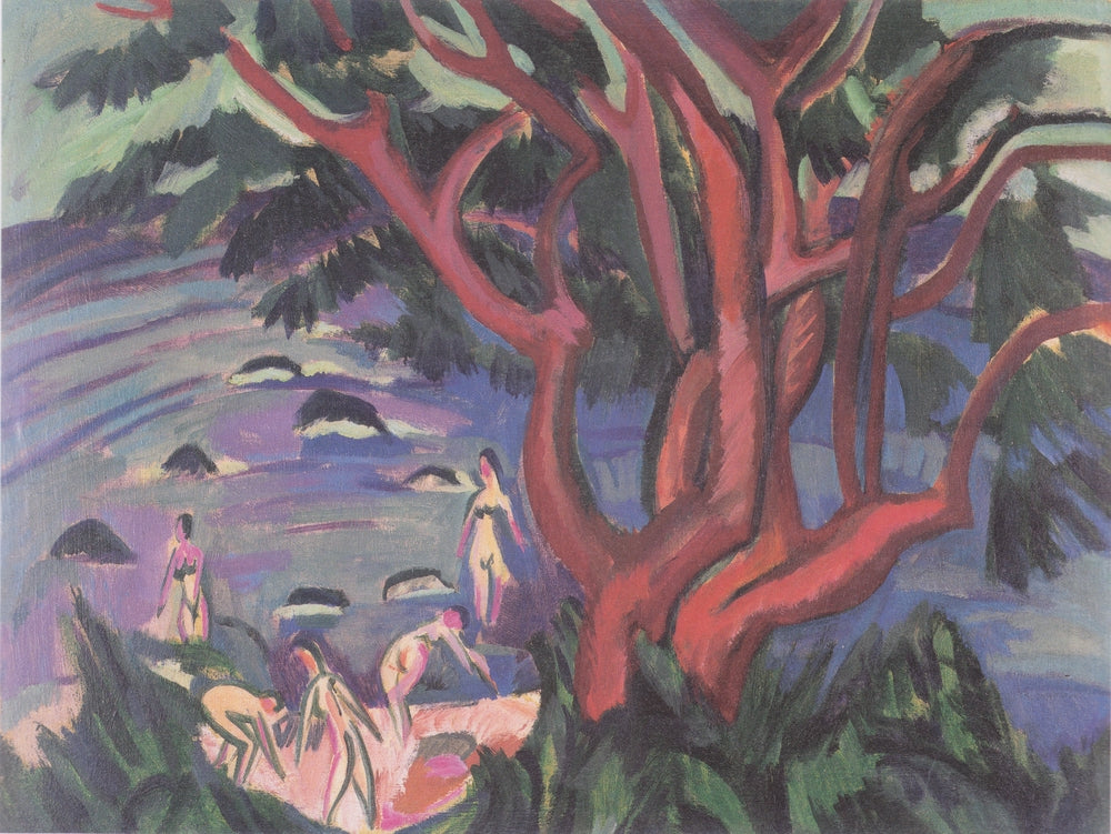 Red Tree on the Beach - by Ernst Ludwig Kirchner