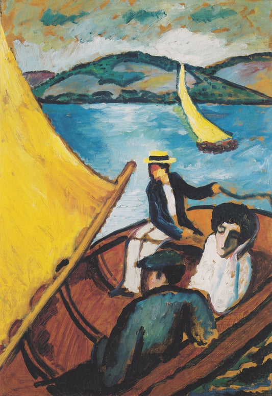 Sailing boat on the Tegernsee - by August Macke