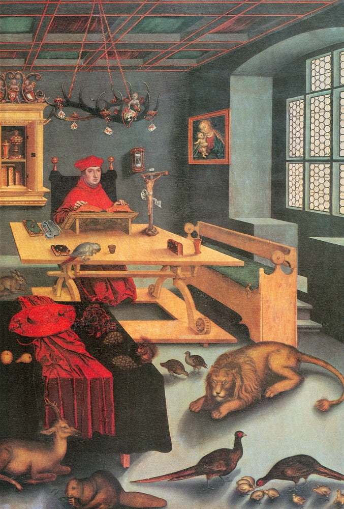 Albrecht of Brandenburg as St. Jerome in his study - by Lucas Cranach the Elder