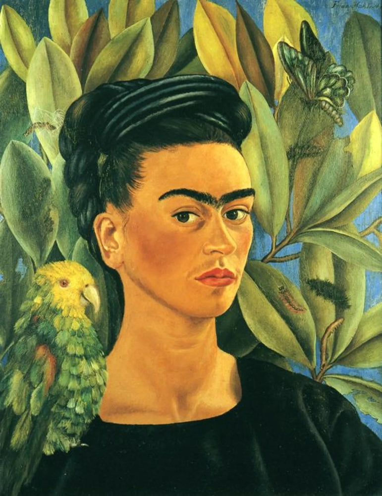 Self-Portrait with Bonito - by Frida Kahlo