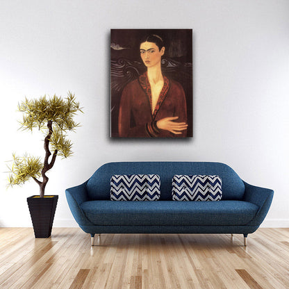 Self-portrait in a Velvet Dress - by Frida Kahlo