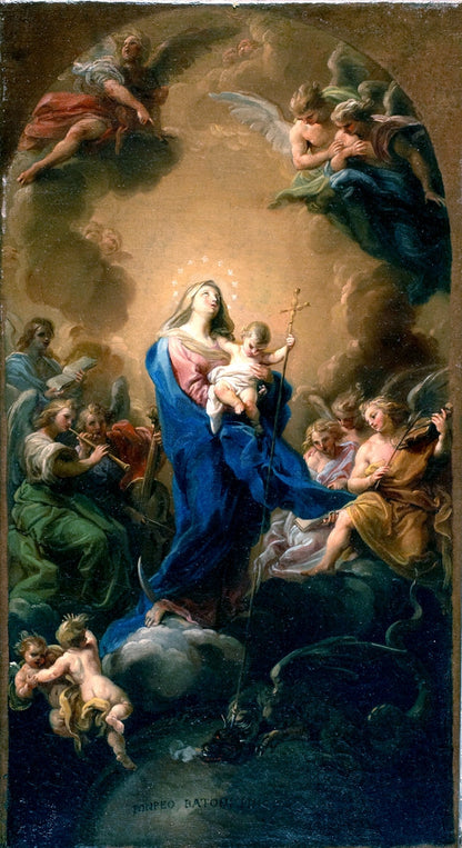 La Vierge à l'Enfant En Gloire - by Pompeo Batoni