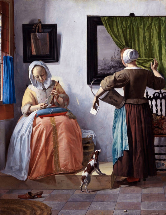 Woman Reading a Letter - by Gabriel Metsu