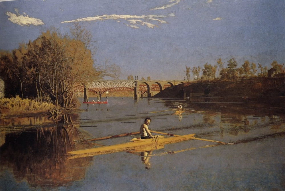 Max Schmitt in a Single Scull (The Champion Single Sculls) - by Thomas Eakins