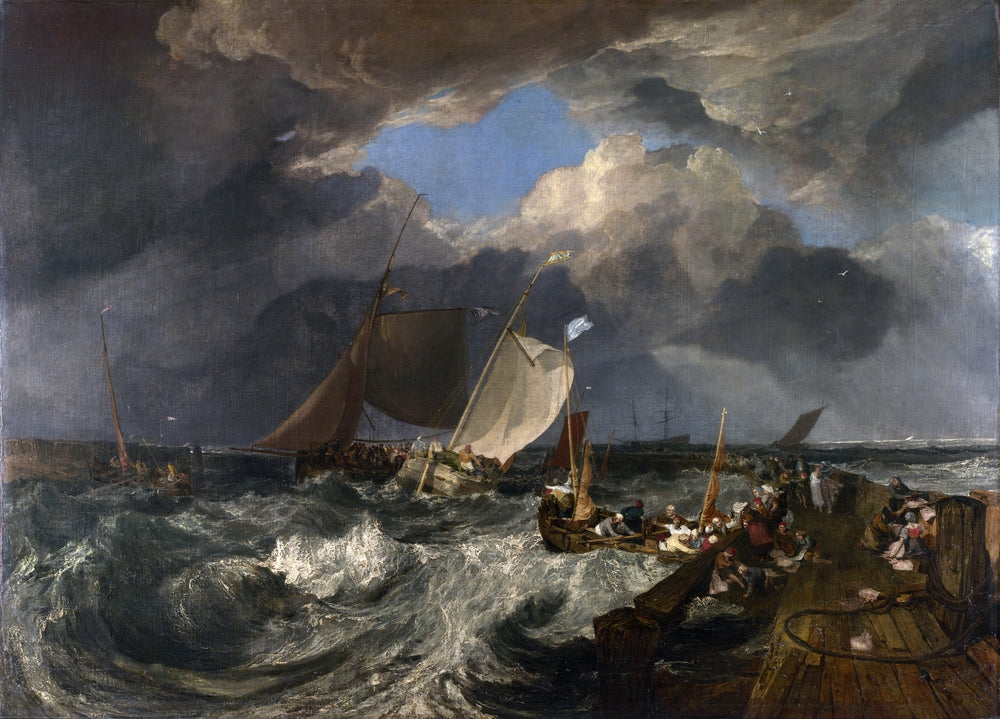 Calais Pier, with French Poissards Preparing for Sea, an English Packeet Arriving - by J. M. W. Turner