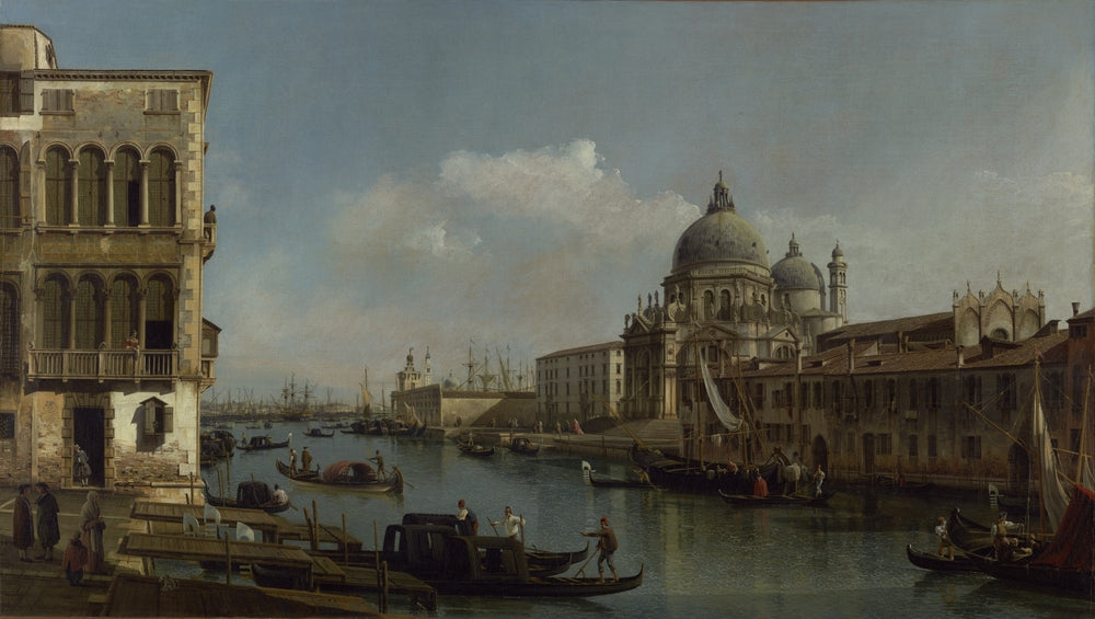 View of the Grand Canal: Santa Maria della Salute and the Dogana from Campo Santa Maria Zobenigo - by Bernardo Bellotto