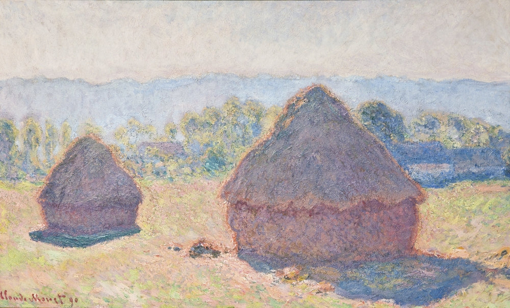 Grainstacks, Bright Sunlight - by Claude Monet