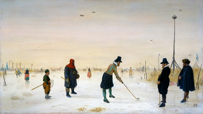 Kolfplayers on Ice - by Hendrick Avercamp