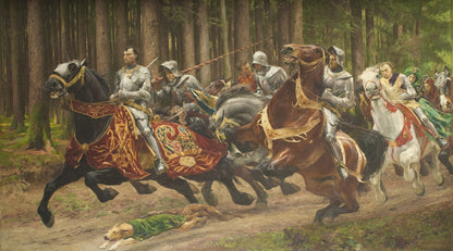 Flight of Charles the Bold - by Eugène Burnand