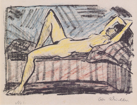 Liegende Auf Der Couch - by Otto Mueller