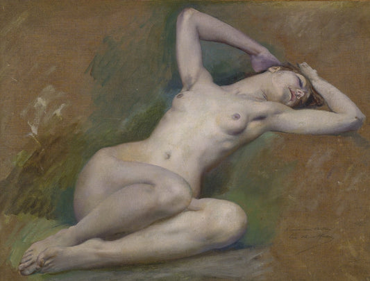 Study for the figure of "Spring" at l'Opéra-Comique, Paris - by Luc-Olivier Merson