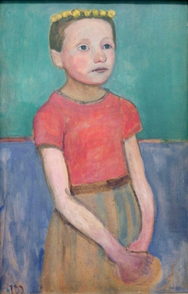 Portrait of an approximately 12-year-old Italian girl - by Paula Modersohn-Becker