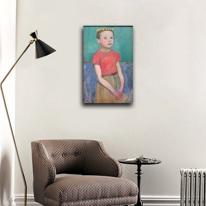 Portrait of an approximately 12-year-old Italian girl - by Paula Modersohn-Becker