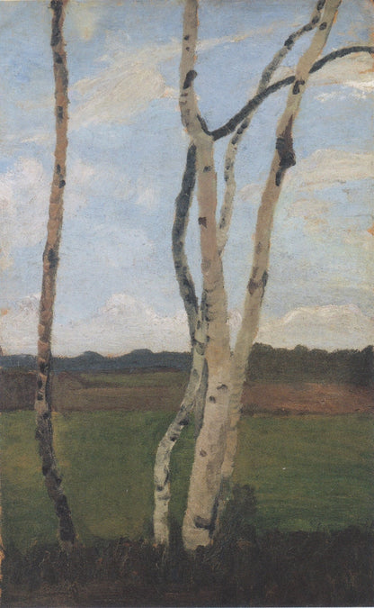 Landscape with Birch trunks - by Paula Modersohn-Becker