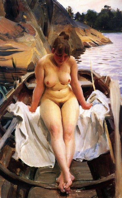 In Werner's Rowing Boat - by Anders Zorn