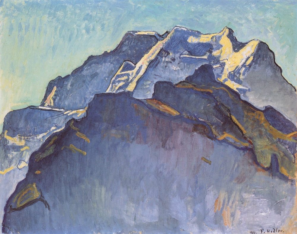 Jungfrau massif and Schwarzmonch - by Ferdinand Hodler