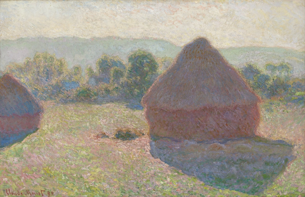 Haystacks, midday - by Claude Monet