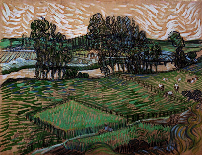 Landscape with Bridge across the Oise - by Vincent van Gogh