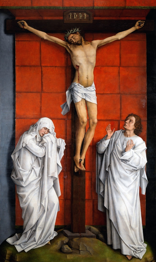 Christ on the Cross with Mary and St. John - by Rogier van der Weyden