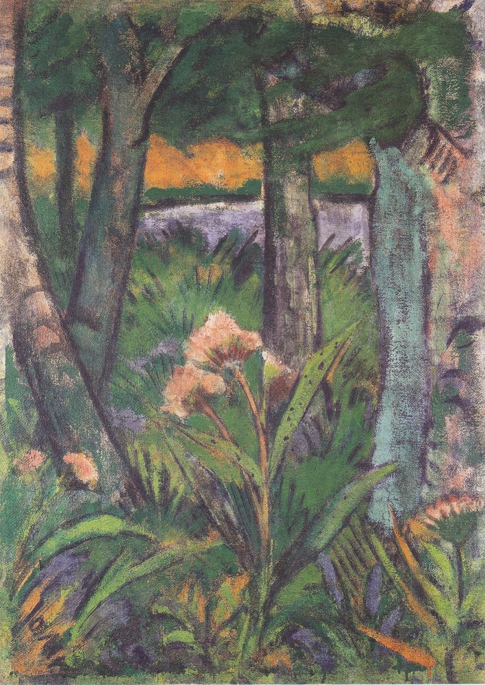 Waldstück Mit Blumen Und Teich - by Otto Mueller