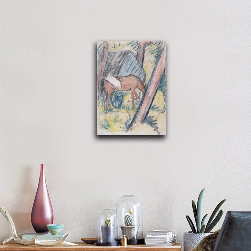 Pferd Am Wagen Im Wald - by Otto Mueller