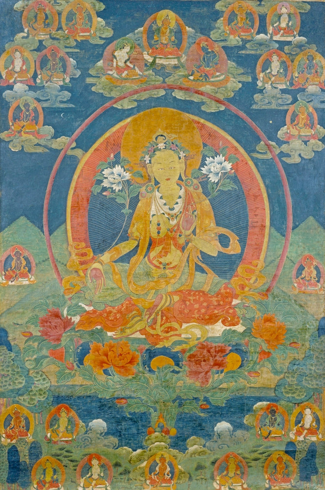 Tibetan thangka Green Tara - by Unknown Artist