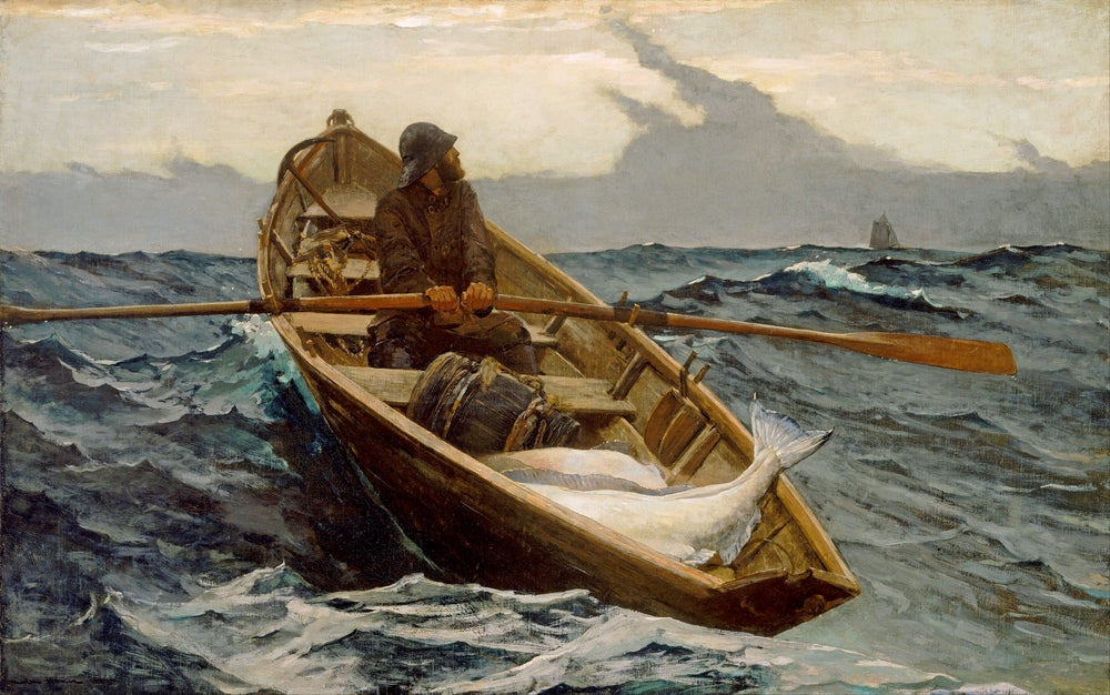 The Fog Warning / Halibut Fishing - by Winslow Homer